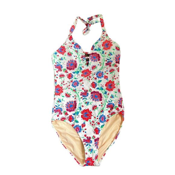 Garnet Hill Signature Lattice One-Piece Swimsuit – Floral – NWT – Size 6 - Picture 3 of 9